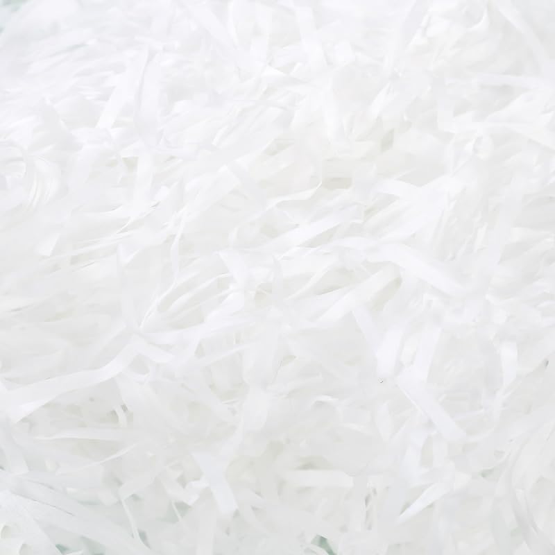 Pine nuts Crinkle Paper Filler for Gift Boxes Baskets Filler Paper Shred 7oz Crinkle Cut Paper for Christmas Wedding Birthday (White) - Image 2